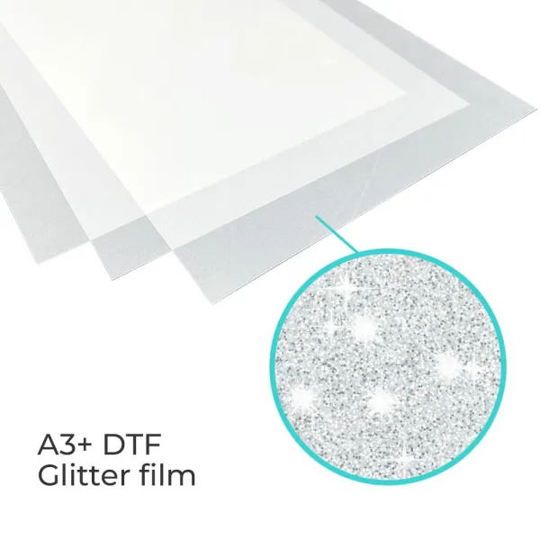 Film DTF Glitter InkOne A3+ 10 hojas – efecto brillante glitter