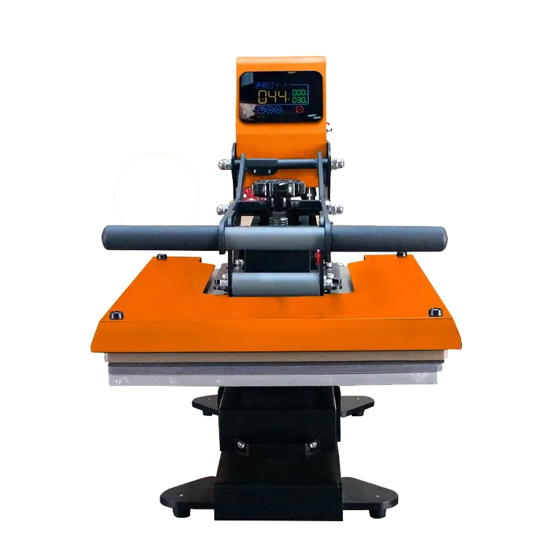Plancha transfer Beinsen Malvinas vista de frente con el panel táctil de control y el plato superior bajado