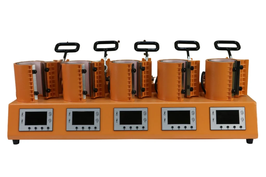 Beinsen Sore de frente con las cinco estaciones de taza y los cinco displays digitales