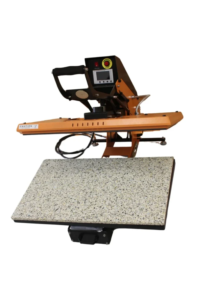 Plancha transfer de gran formato Beinsen Doha de frente con el plato de 50x80 cm abierto y el controlador en la parte superior