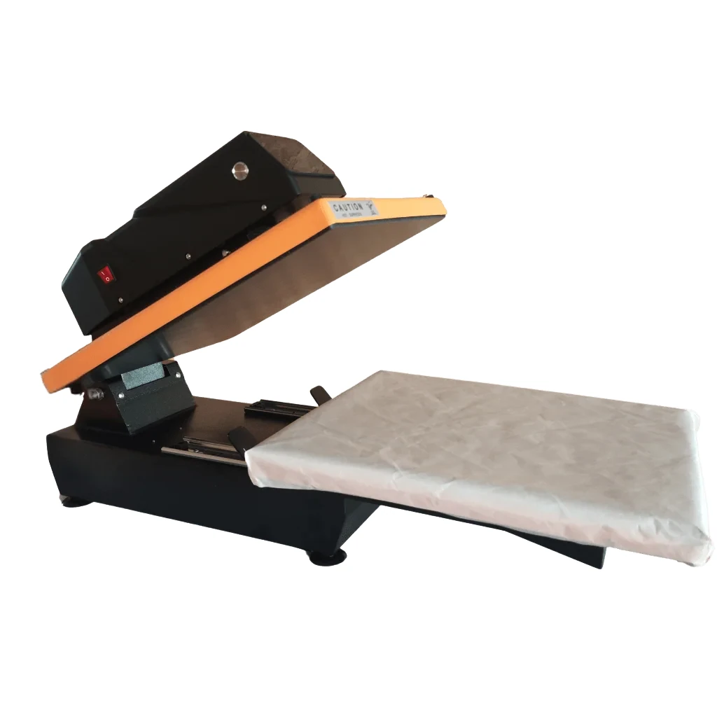 Plancha transfer Beinsen Alaska abierta vista lateral, con la bandeja inferior extraída
