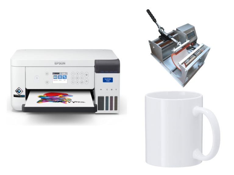 Kit Sublimación Tazas — Epson SC-F100 + Plancha de tazas