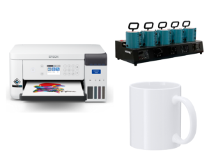 Kit Sublimación Tazas PRO — Epson SC-F100 + Prensa 5 tazas