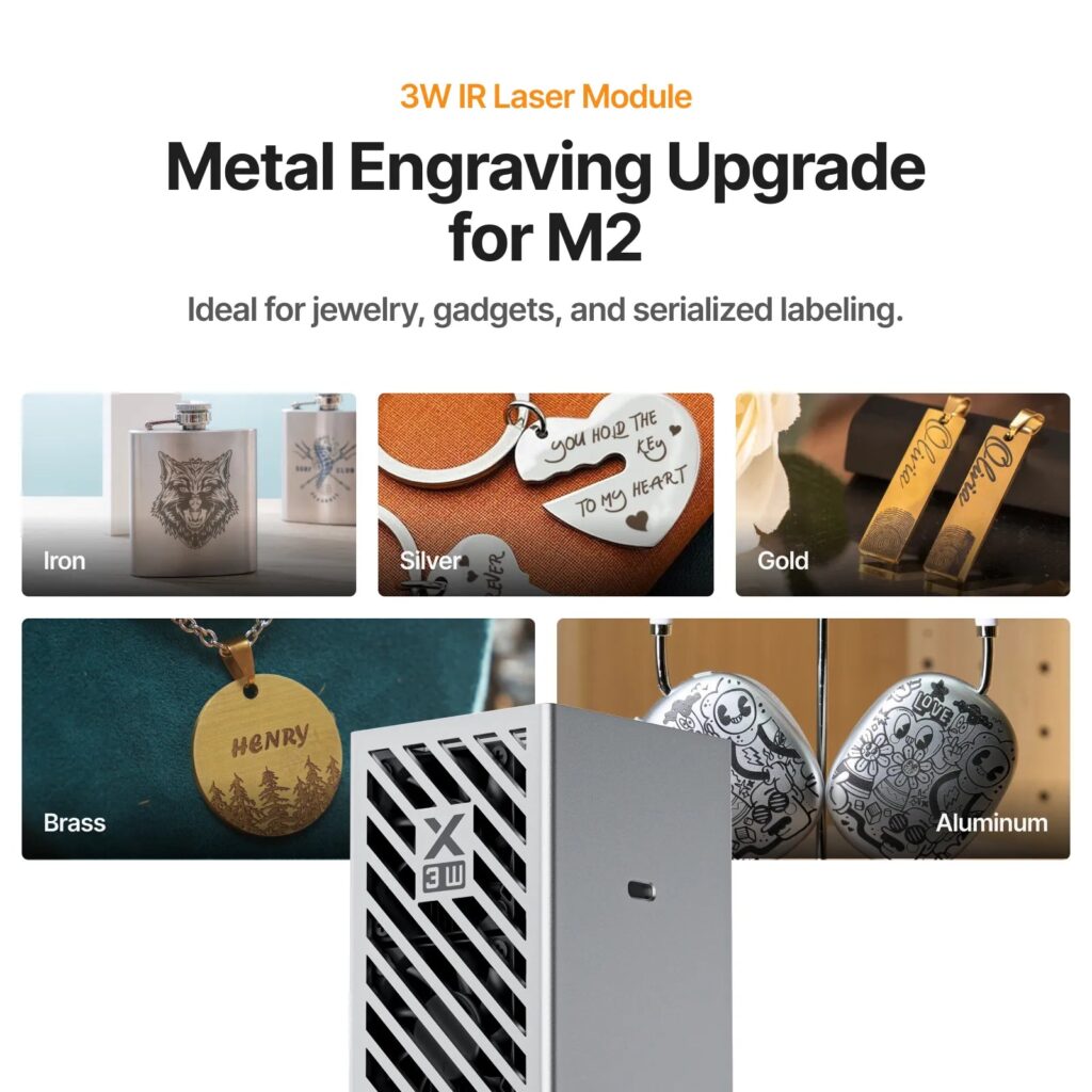Módulo láser infrarrojo 3W (1064 nm) — xTool M2 — imagen 2