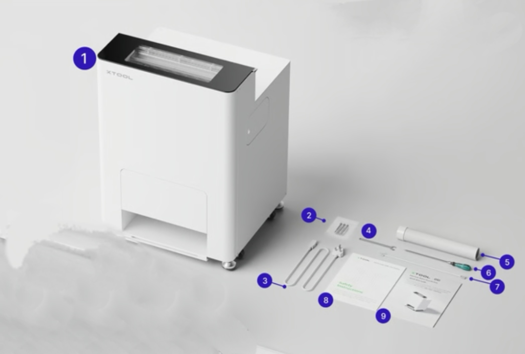 Horno shaker xTool OS1 con sus accesorios incluidos