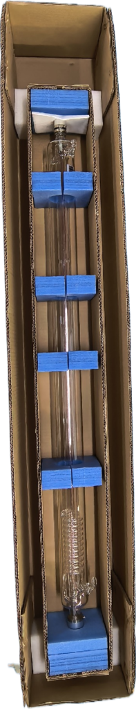 Tubo láser CO2 de recambio para xTool P3, embalado en su caja