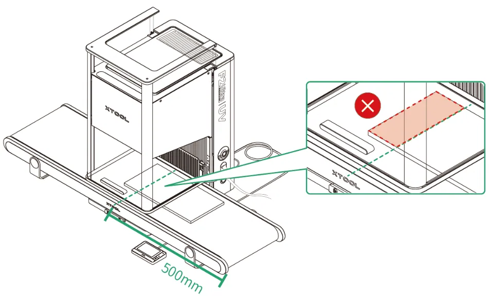 (xTool Studio) Usa la cinta transportadora para procesar un material grande con la xTool F2 Ultra UV image.png