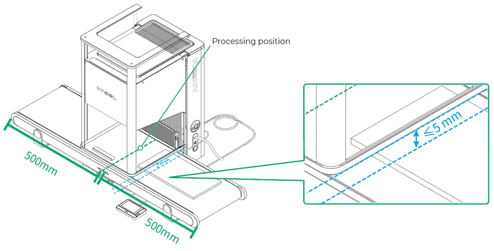 (xTool Studio) Usa la cinta transportadora para procesar un material grande con la xTool F2 Ultra UV image.png