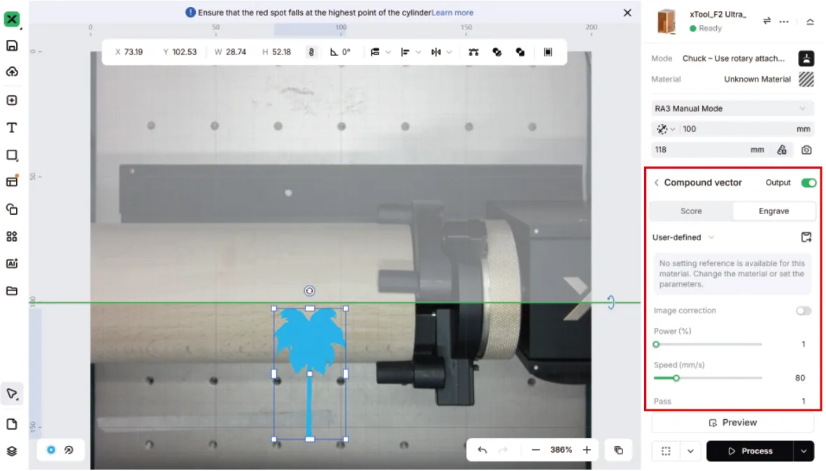 (xTool Studio) Usa el Rotary Attachment 3 (RA3) con la xTool F2 Ultra UV image.png