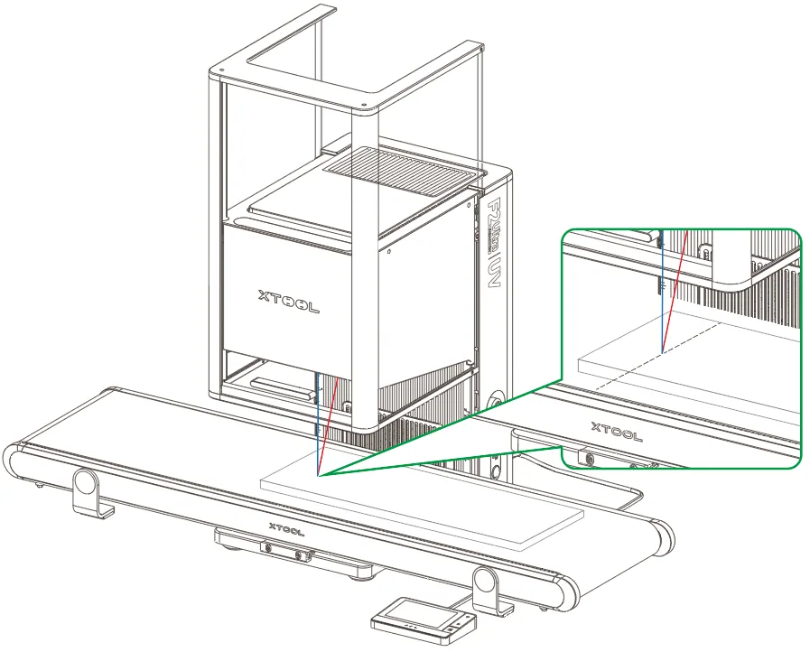 (xTool Studio) Usa la cinta transportadora para procesar un material grande con la xTool F2 Ultra UV image.png