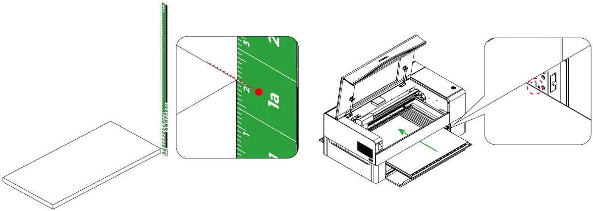 Usar la cinta métrica de la Riser Base de xTool P2 Usar la cinta métrica de la Riser Base de xTool P2