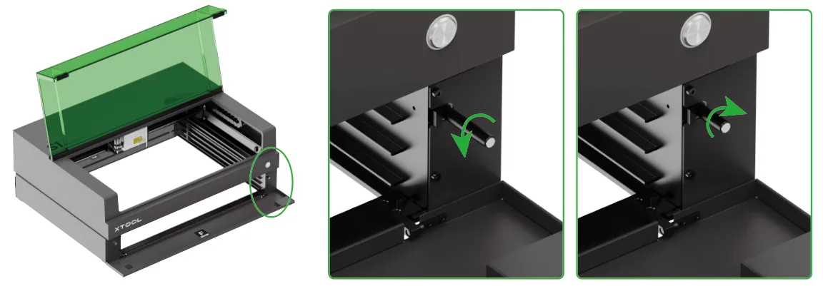 Guía de usuario de la Riser Base de xTool S1 compatible con el Conveyor Feeder