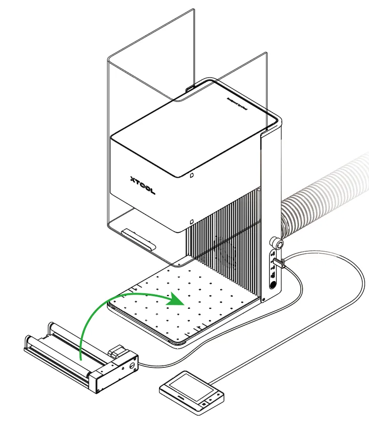 (XCS V2.1) Usar el Rotary Attachment 2 (RA2) con la xTool F1 Ultra