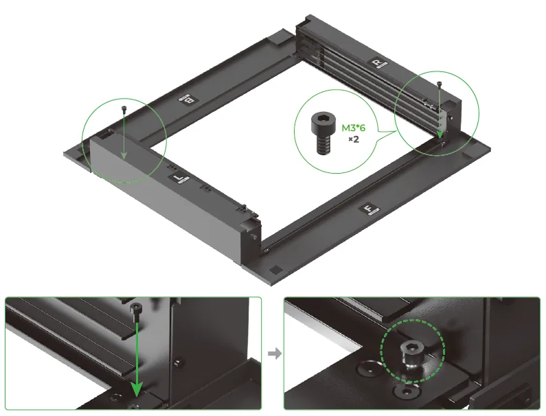 Guía de usuario de la Riser Base de xTool S1 compatible con el Conveyor Feeder