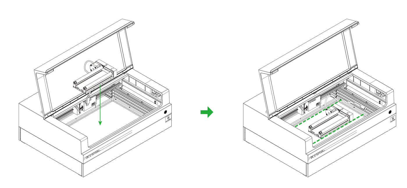 (XCS V2.1) Usa el Rotary Attachment 2 (RA2) con la xTool S1 (XCS V2.1) Usa el Rotary Attachment 2 (RA2) con la xTool S1