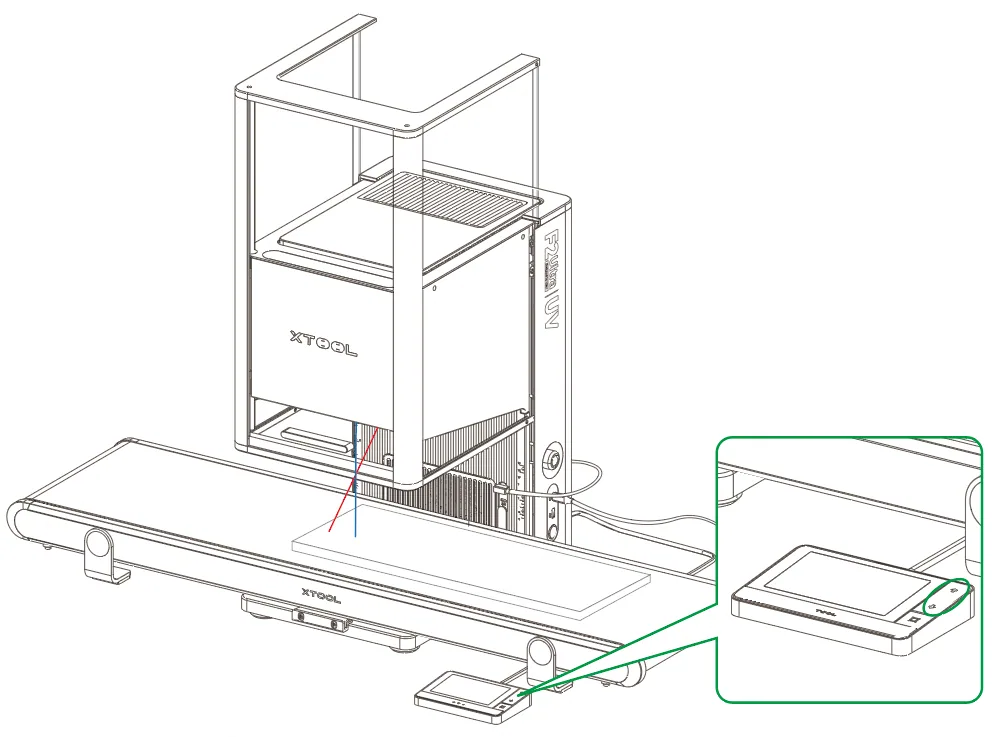 (xTool Studio) Usa la cinta transportadora para procesar un material grande con la xTool F2 Ultra UV image.png