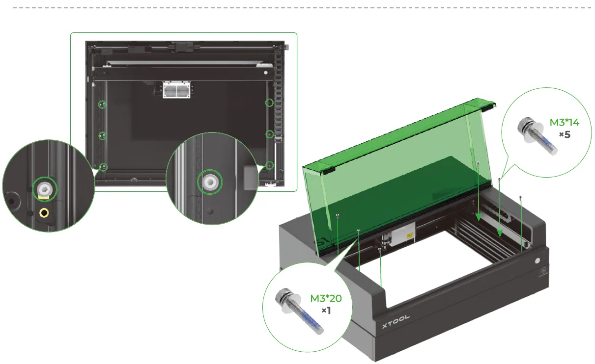 Guía de usuario de la Riser Base de xTool S1 compatible con el Conveyor Feeder