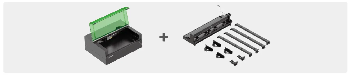 Guía de usuario de la Riser Base de xTool S1 compatible con el Conveyor Feeder