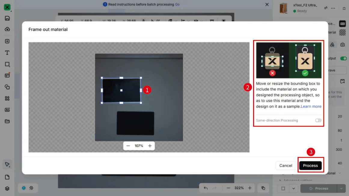 (xTool Studio) Usar el Conveyor para procesado por lotes (mismo diseño) con la xTool F2 Ultra UV image.png