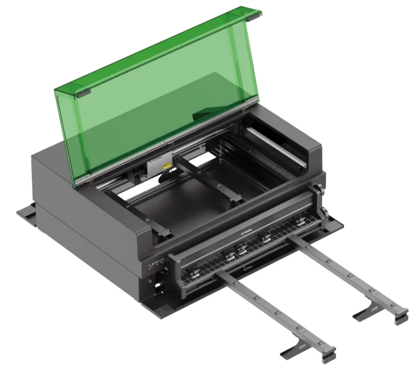 Guía de usuario de la Riser Base de xTool S1 compatible con el Conveyor Feeder
