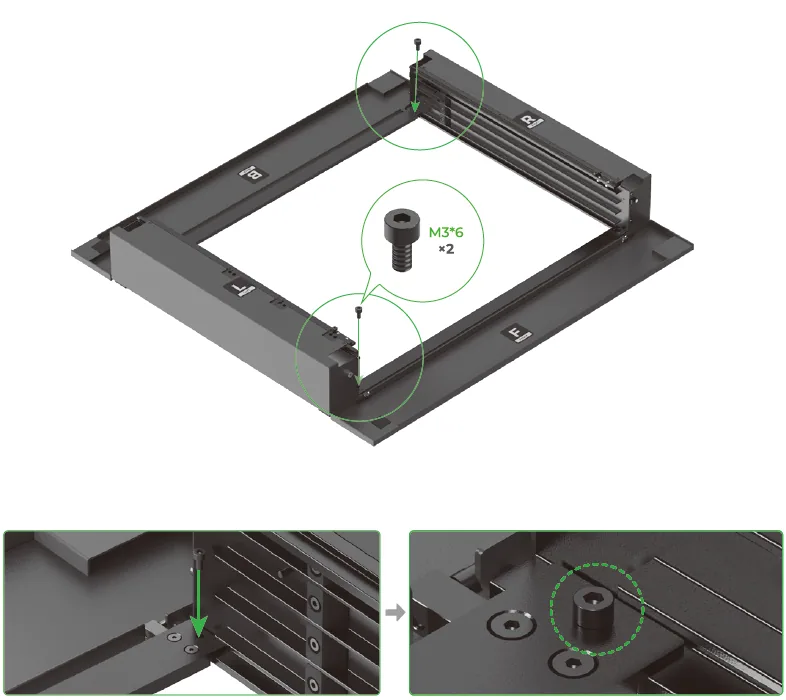 Guía de usuario de la Riser Base de xTool S1 compatible con el Conveyor Feeder