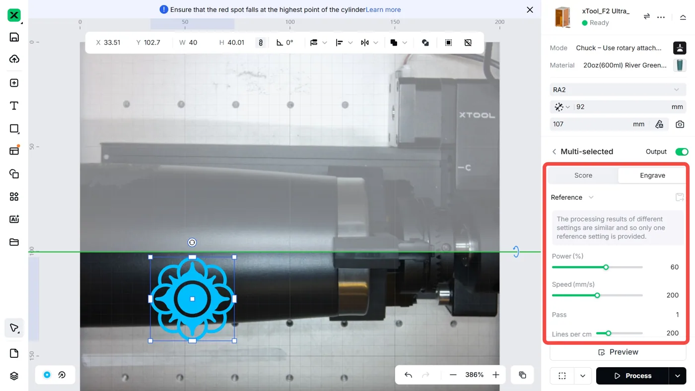 (xTool Studio) Usa RA2/RA2 Pro con xTool F2 Ultra UV 设置加工参数.png