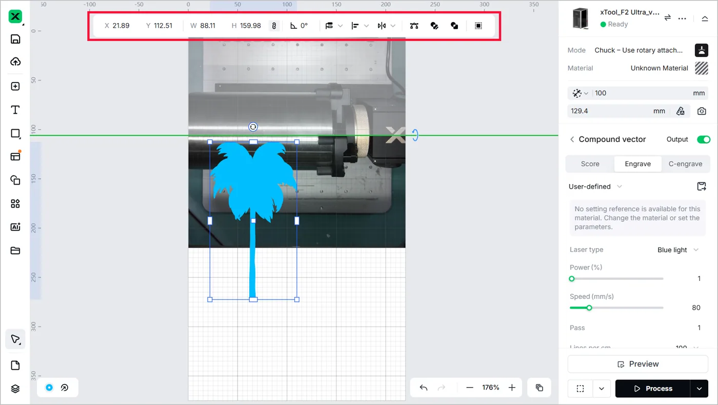 (xTool Studio) Usar el Rotary Attachment 3 (RA3) con la xTool F2 Ultra image.png