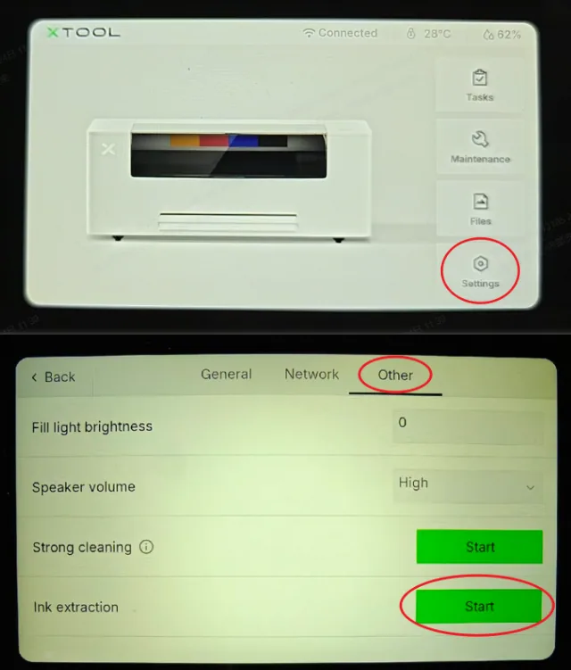 Diagnosticar y solucionar "Sin salida de blanco" o el bloqueo del flujo de tinta blanca en la xTool Apparel Printer Diagnosticar y solucionar "Sin salida de blanco" o el bloqueo del flujo de tinta blanca en la xTool Apparel Printer