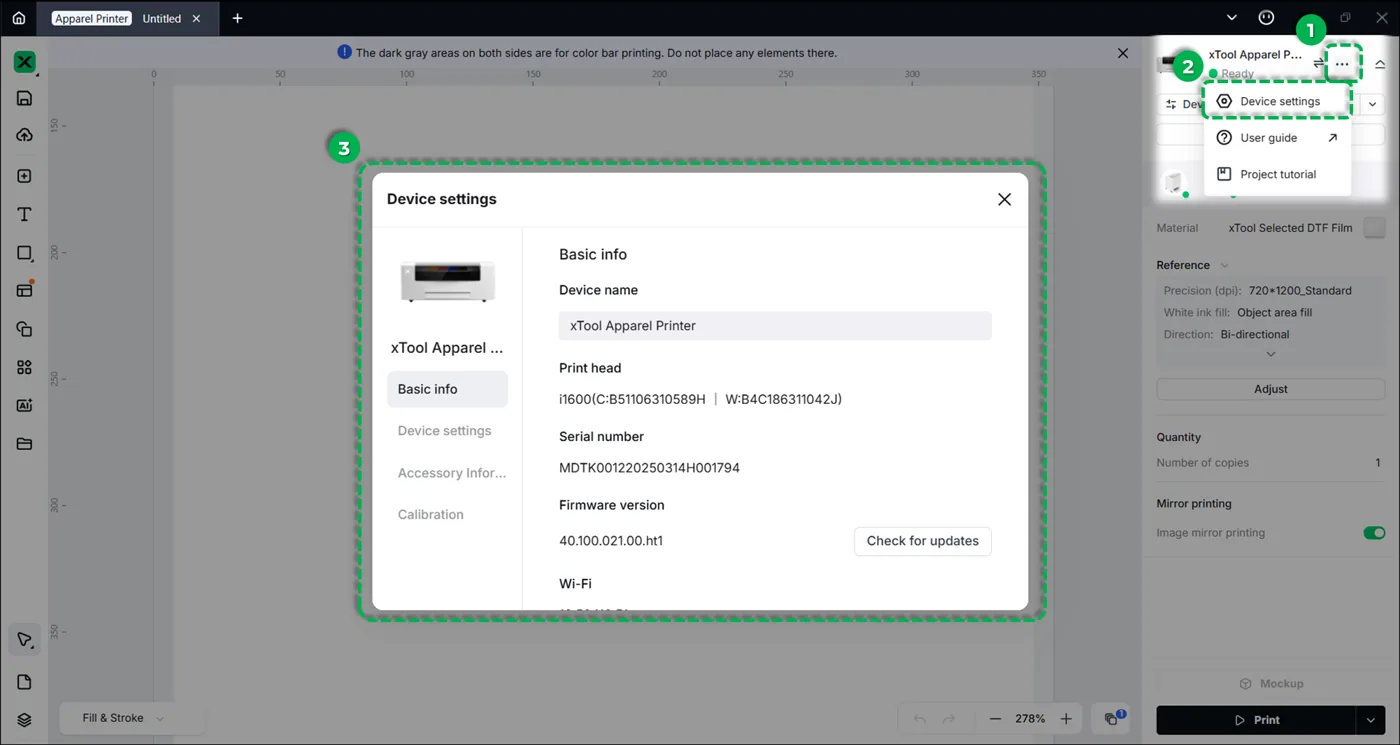 Configurar la xTool Apparel Printer en xTool Studio Configurar la xTool Apparel Printer en xTool Studio