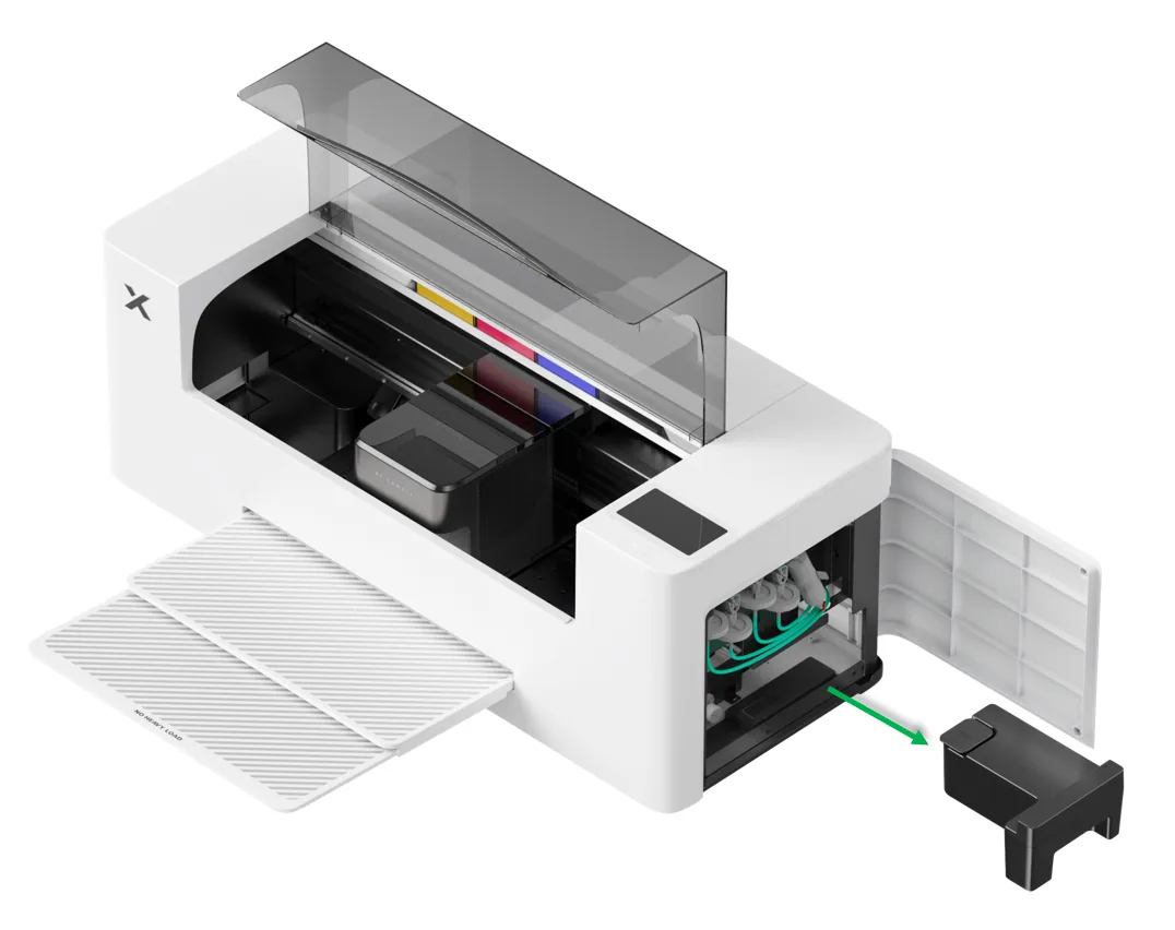 Solucionar el error «Waste ink tank too full» (depósito de tinta residual lleno) de la xTool Apparel Printer (código de error: X) Solucionar el error «Waste ink tank too full» (depósito de tinta residual lleno) de la xTool Apparel Printer (código de error: X)