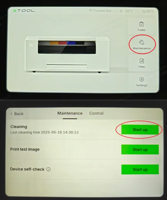 Diagnosticar y solucionar "Sin salida de blanco" o el bloqueo del flujo de tinta blanca en la xTool Apparel Printer Diagnosticar y solucionar "Sin salida de blanco" o el bloqueo del flujo de tinta blanca en la xTool Apparel Printer
