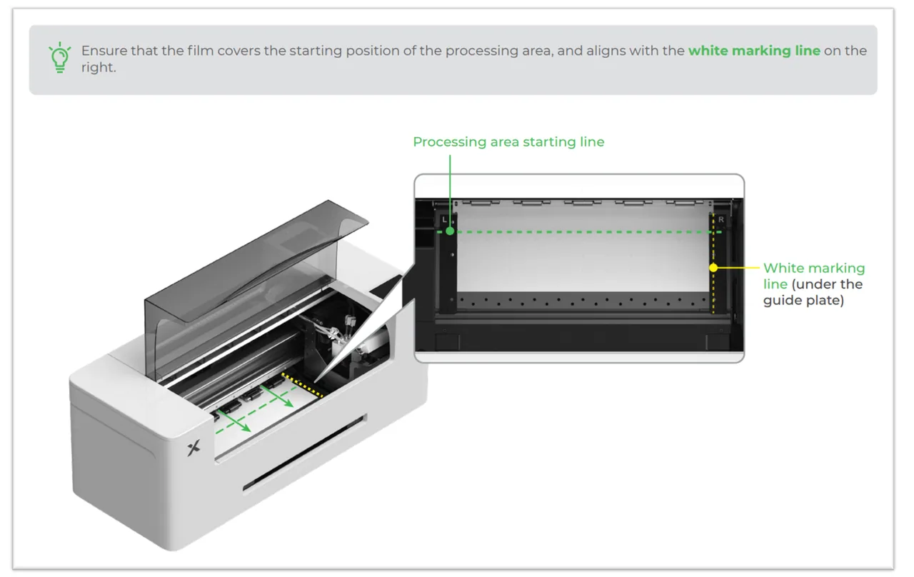 Solución del error "Film hole detection error" en la xTool Apparel Printer Solución del error "Film hole detection error" en la xTool Apparel Printer