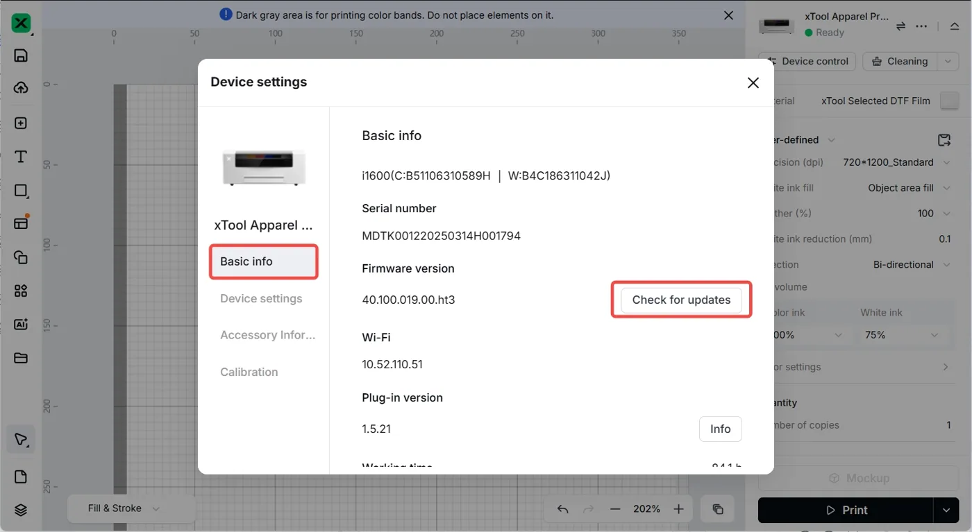 Resolución de problemas de la xTool Apparel Printer y el xTool OS1: el xTool SafetyPro™ AP2 no se detecta o se desconecta con frecuencia Resolución de problemas de la xTool Apparel Printer y el xTool OS1: el xTool SafetyPro™ AP2 no se detecta o se desconecta con frecuencia