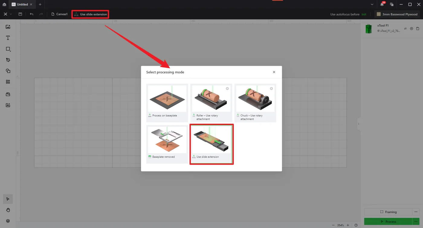 Cómo usar el modo de extensión deslizante con el xTool F1 y F1 Lite Cómo usar el modo de extensión deslizante con el xTool F1 y F1 Lite