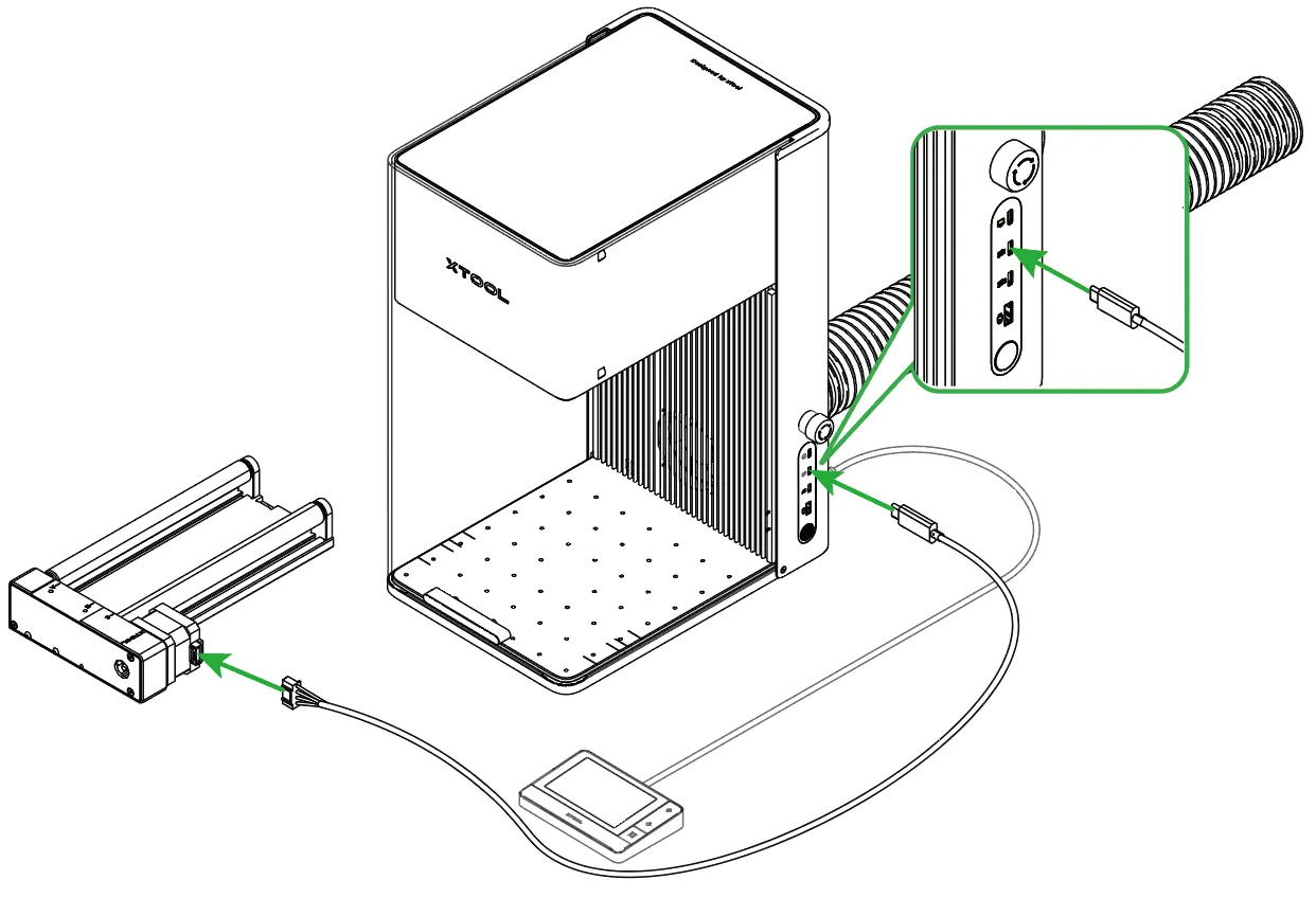 (XCS V2.0) Uso del accesorio rotativo 2 (RA2) con la xTool F1 Ultra (XCS V2.0) Uso del accesorio rotativo 2 (RA2) con la xTool F1 Ultra