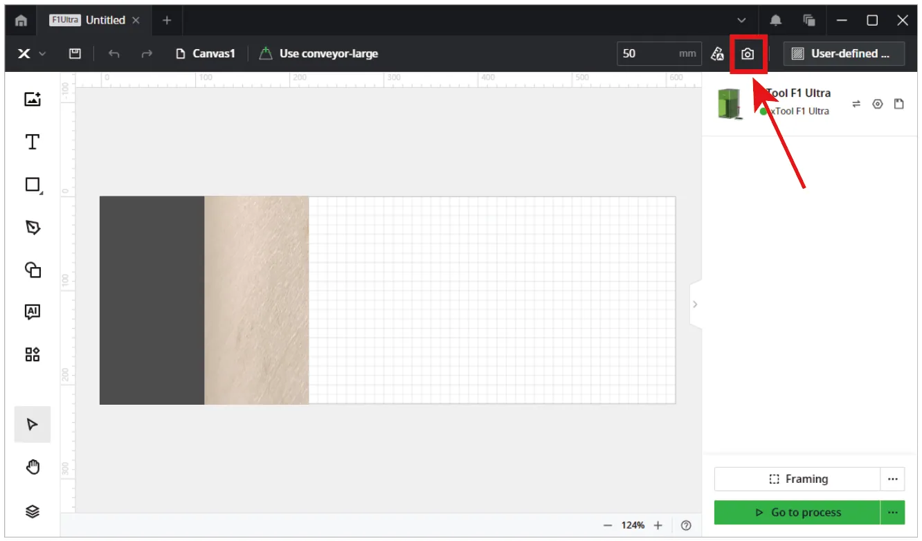 (XCS V2.1 o posterior) Cómo usar la cinta transportadora para procesar un material grande con la xTool F1 Ultra (XCS V2.1 o posterior) Cómo usar la cinta transportadora para procesar un material grande con la xTool F1 Ultra