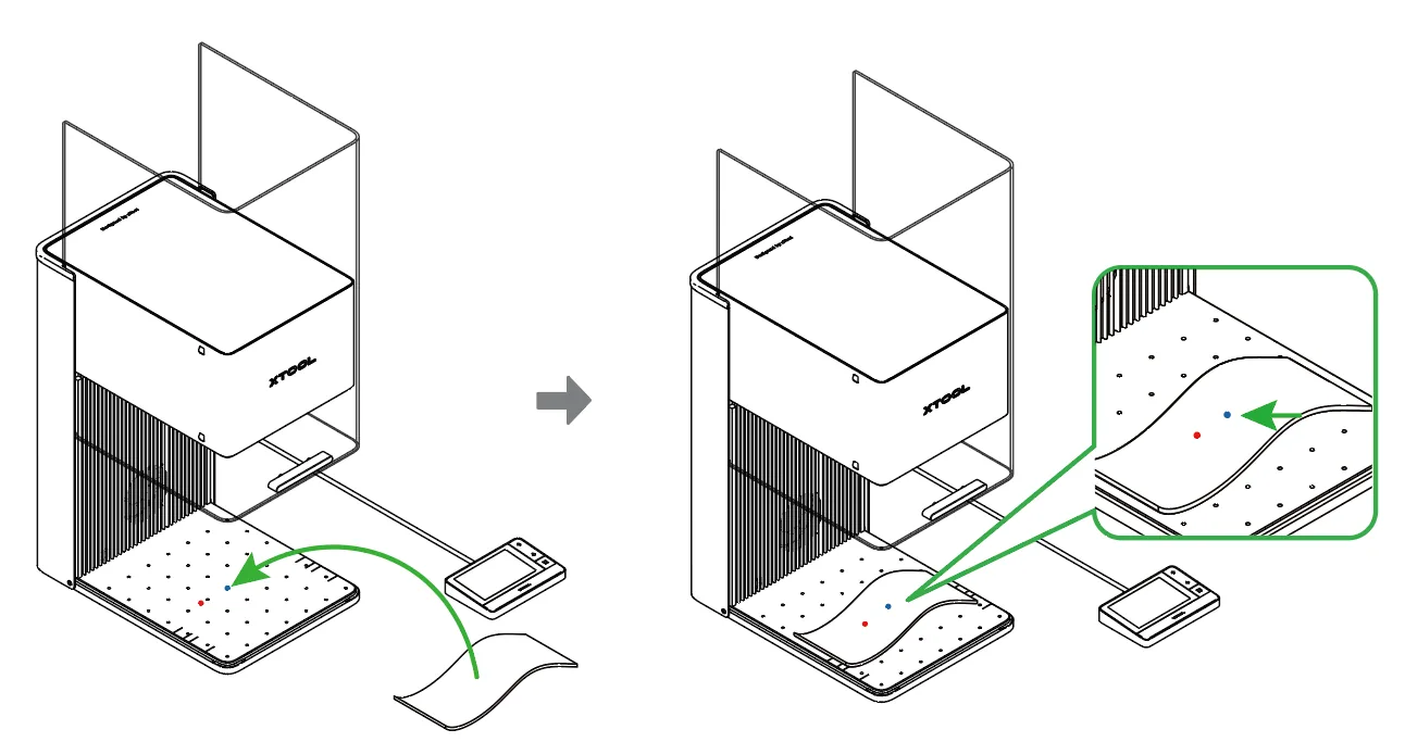 (XCS V2.1 o posterior) Cómo procesar un material curvo con la xTool F1 Ultra (XCS V2.1 o posterior) Cómo procesar un material curvo con la xTool F1 Ultra