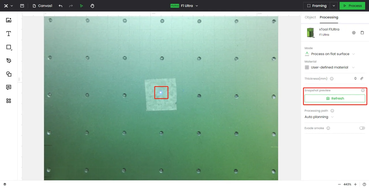 La xTool F1 Ultra parece no grabar sobre el material