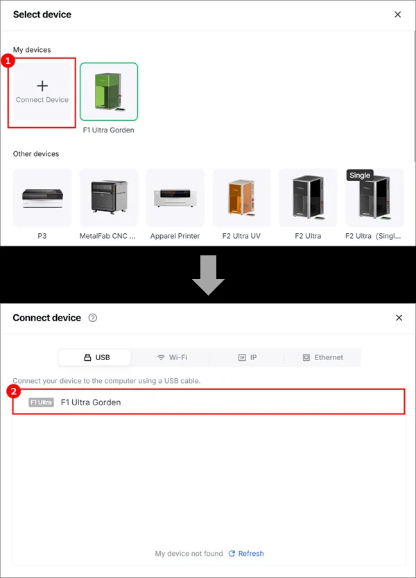 Conecta y configura la xTool F1 Ultra a través de xTool Studio image.png