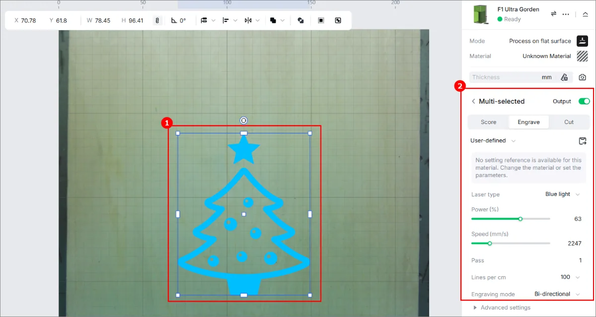 (xTool Studio) Cómo procesar sobre superficie plana con la xTool F1 Ultra (xTool Studio) Cómo procesar sobre superficie plana con la xTool F1 Ultra