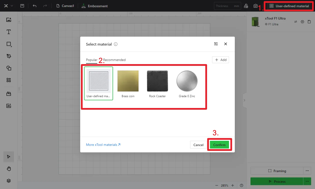 (XCS V2.1 o posterior) Cómo empezar a hacer relieve láser con la xTool F1 Ultra
