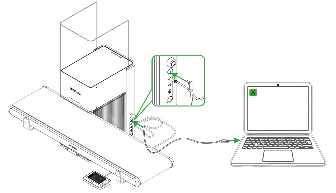 (XCS V2.1 o posterior) Cómo usar la cinta transportadora para procesar un material grande con la xTool F1 Ultra (XCS V2.1 o posterior) Cómo usar la cinta transportadora para procesar un material grande con la xTool F1 Ultra