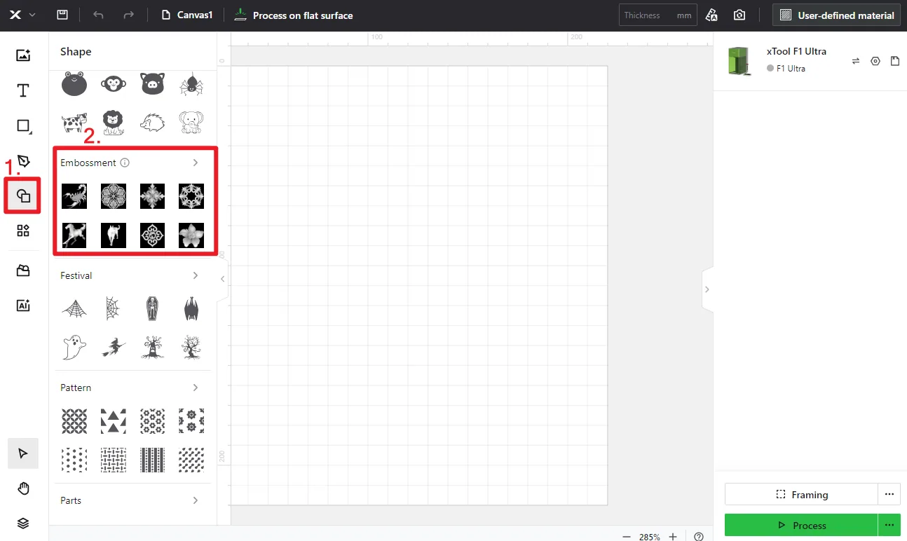 (XCS V2.1 o posterior) Cómo empezar a hacer relieve láser con la xTool F1 Ultra