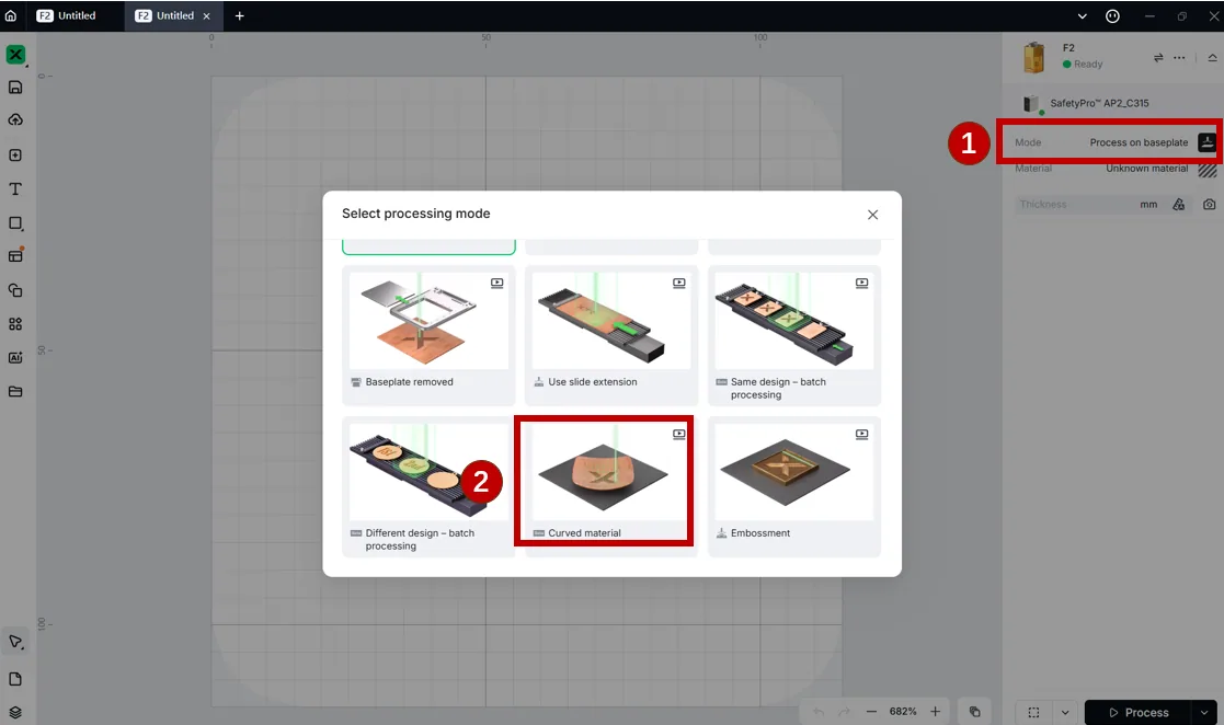 Procesar un material curvo con la xTool F2 Procesar un material curvo con la xTool F2