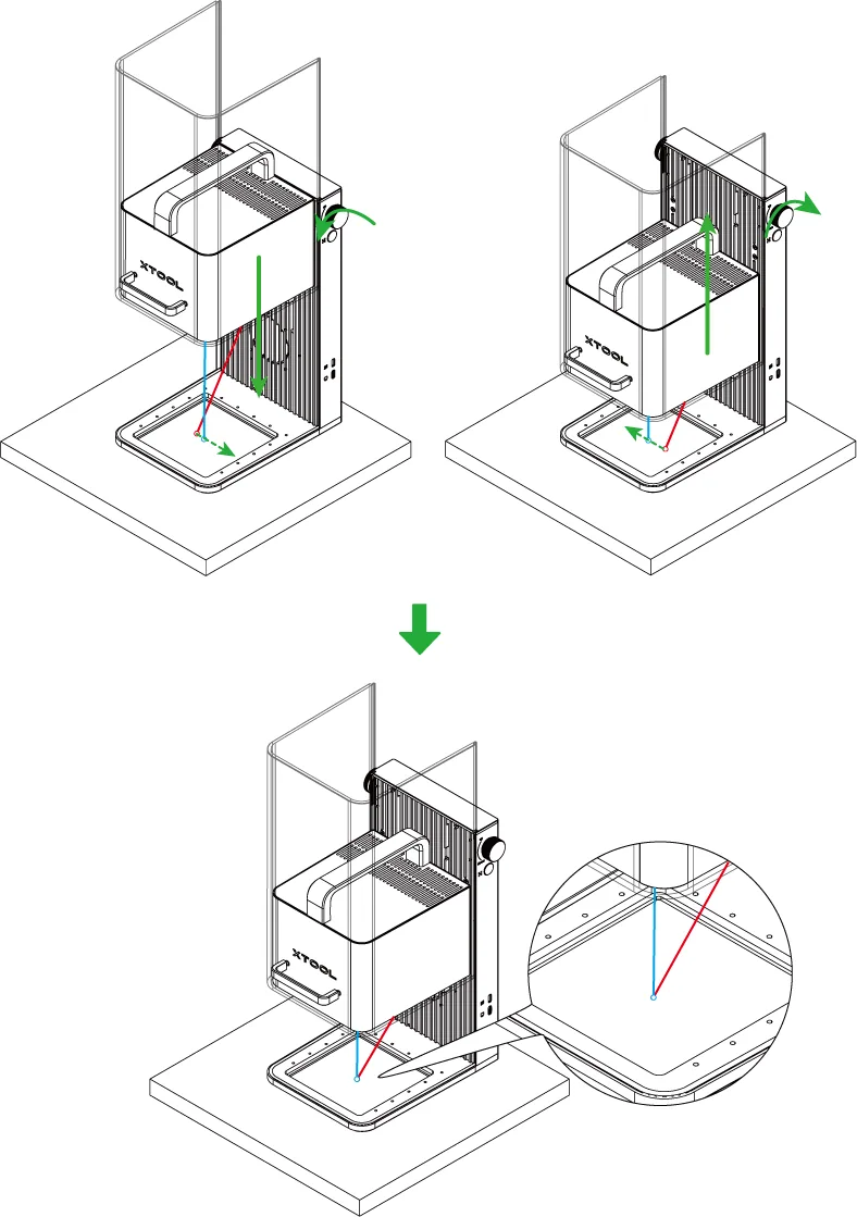 Procesar un material plano con la placa base retirada Procesar un material plano con la placa base retirada
