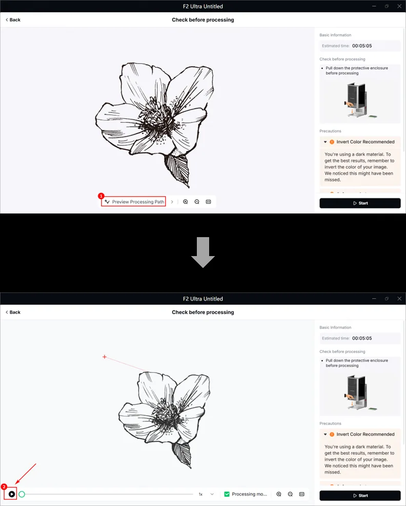 (xTool Studio) Procesar en superficie plana con la xTool F2 Ultra image.png