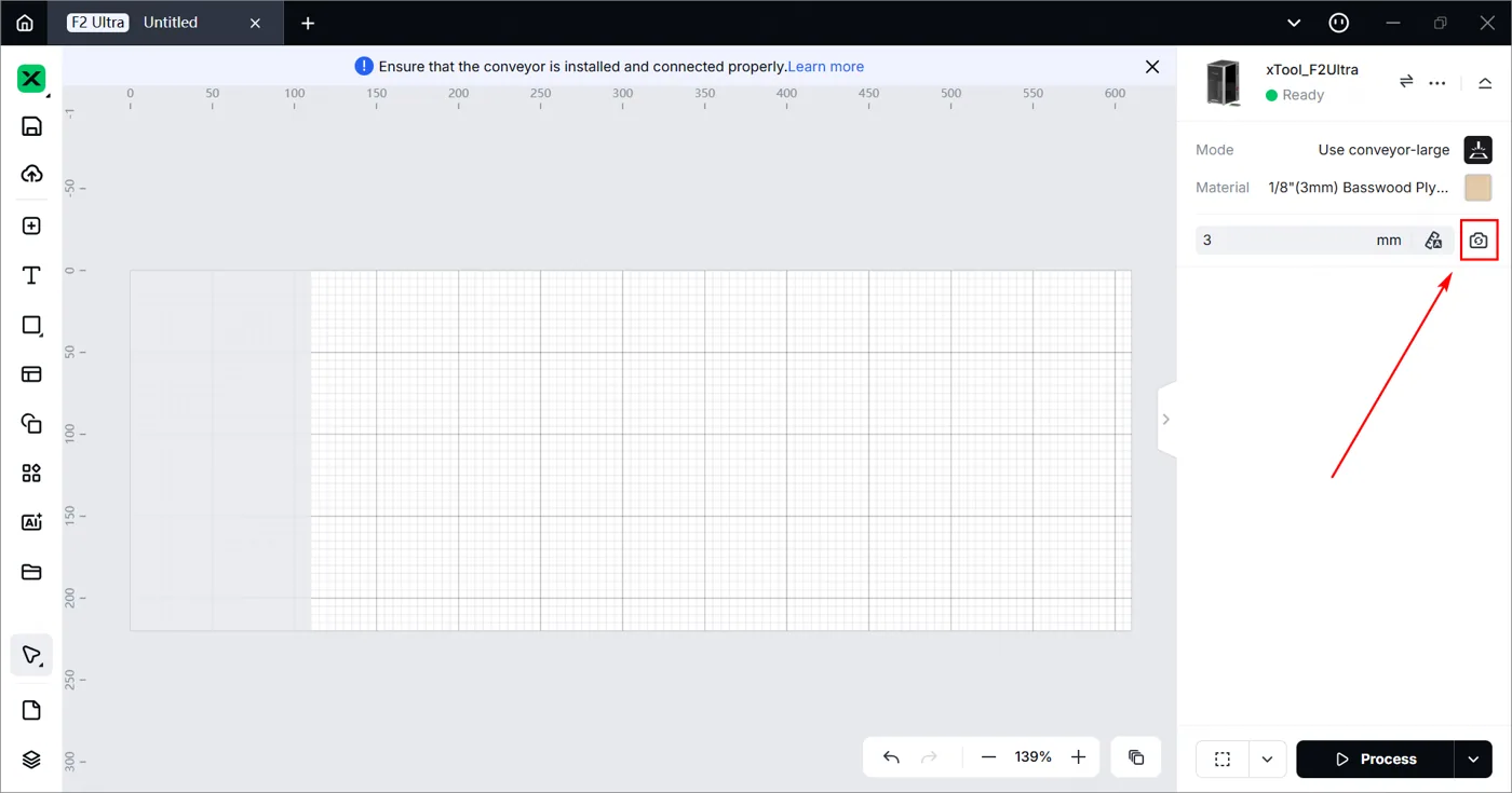 (xTool Studio) Usar la cinta transportadora para procesar un material grande con la xTool F2 Ultra image.png