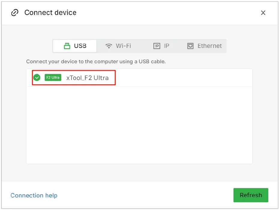 Conectar la xTool F2 Ultra a XCS en el ordenador