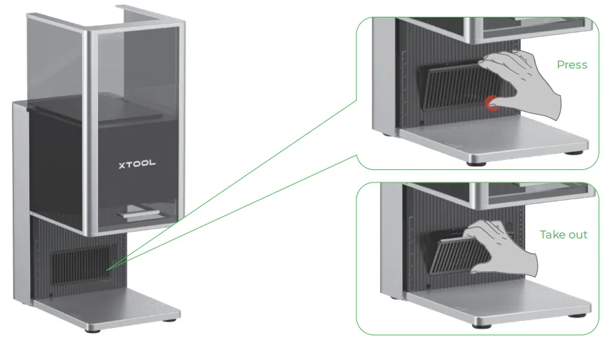 Limpieza y mantenimiento de la xTool F2 Ultra Limpieza y mantenimiento de la xTool F2 Ultra