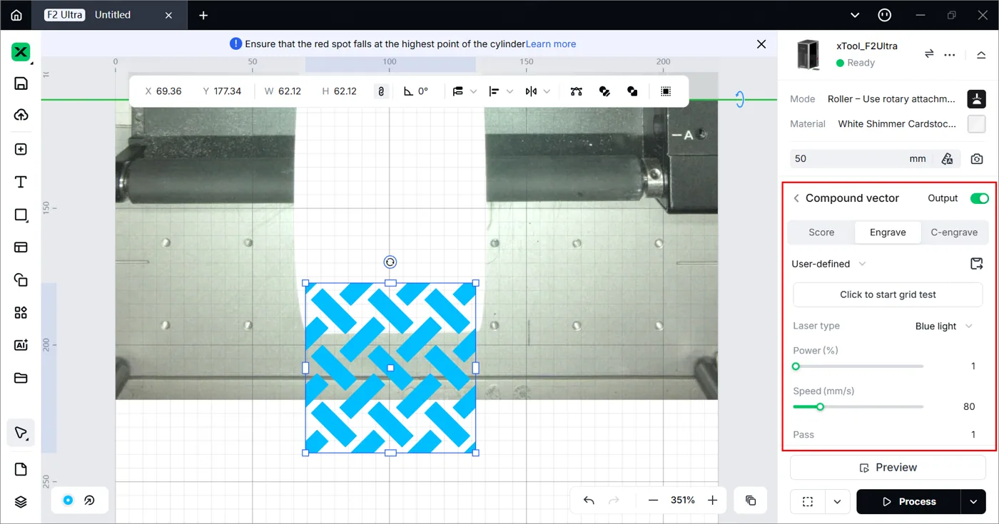 (xTool Studio) Usar el módulo rotatorio 2 (RA2) con la xTool F2 Ultra image.png